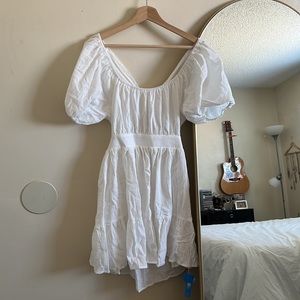 NWT Dabria Square Neck A Shape White Mini Dress